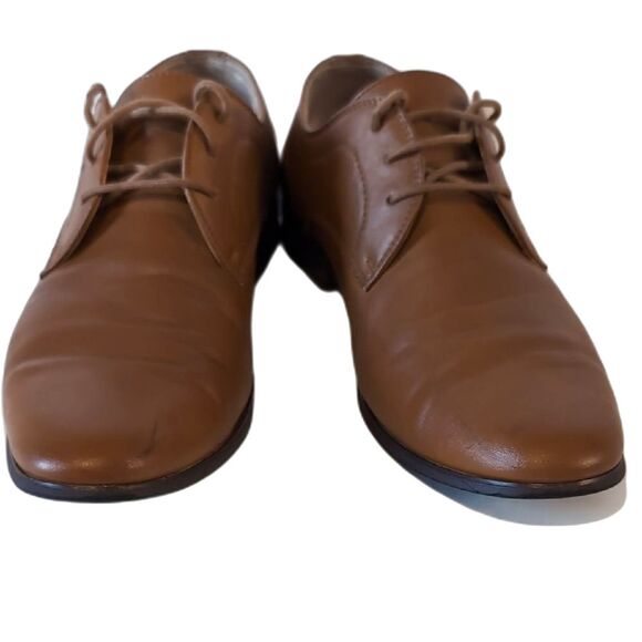 Perry Ellis Brown Oxford Suede Shoes with Blue Soles - Picture 3 of 7